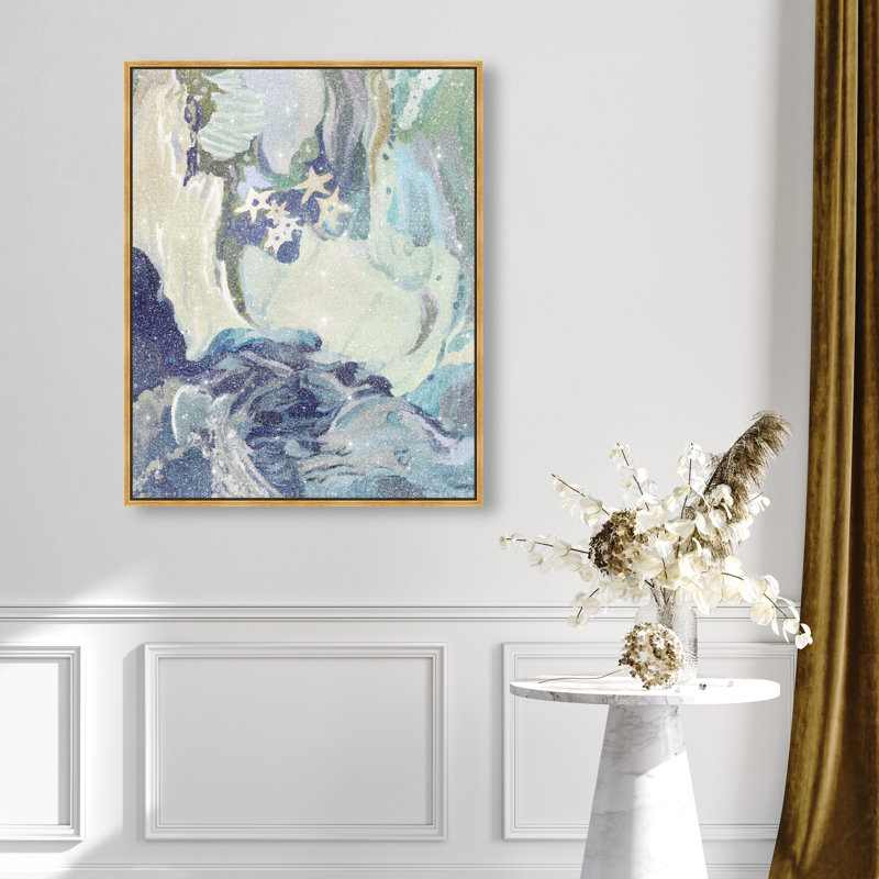 Mermaid Dreams Print by Oliver Gal, 21"H x 17"W, Gold Floater Frame