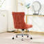 Chaise de bureau en chenille orange de conception américaine, boutons, base en métal, pivot réglable, éponge à rebond élevé, garniture cloutée fabriquée à la main, bouton rembourré moderne idéal pour l'espace d'étude-1214967701-1214967725
