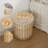  Round Willow Wicker Laundry Basket With Lid Side Handles & Removable Fabric Liner Natural Decorative Storage Hamper For Clothes Towels Blankets And Everyday Home Organization, Small