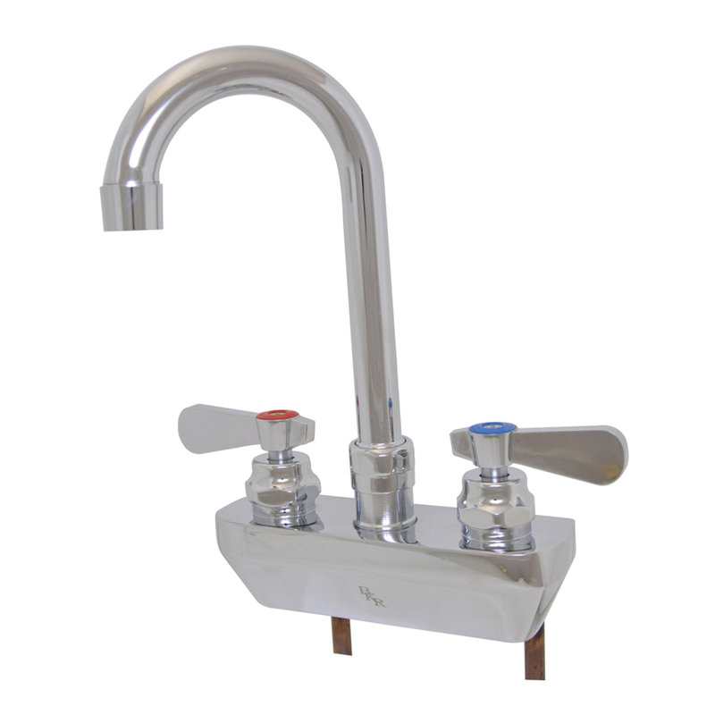 Robinet de salle de bain central à col-de-cygne avec fixation splash OptiFlow