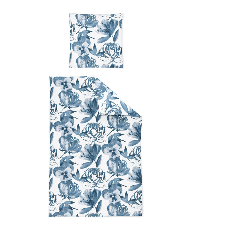 Palma Duvet Cover Set, Blue, Single Duvet Cover + 1 Pillowcase