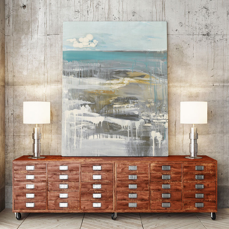 « ocean i », peinture sur toile, H 14 po x l 11 po x P 2 po