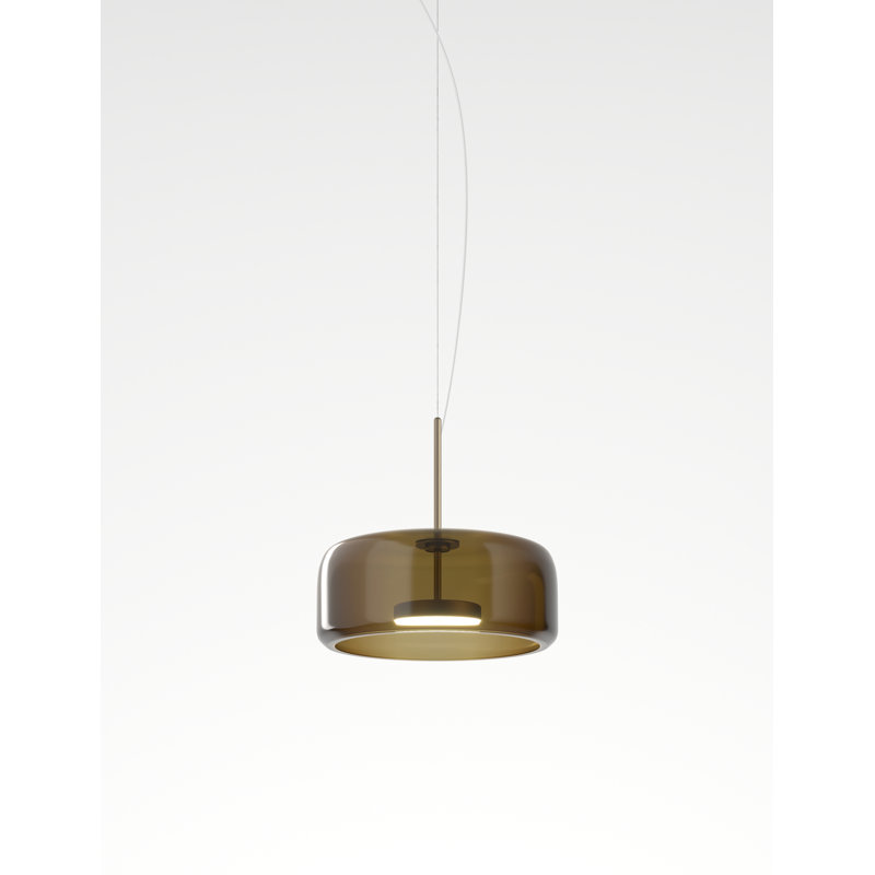 Jube 1 - Light LED Pendant, Matte Steel, 86" H x 15" W x 15" D, Burned Earth Transparent