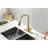 Single Level Brushed Gold Kitchen Tap - Stainless Steel With Pull Down Spray Head For Efficient Water Use User- Operation-695992670