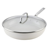 Kitchenaid Hard-Anodized Ceramic Induction Skillet With Lid, 12.25-Inch, Agave