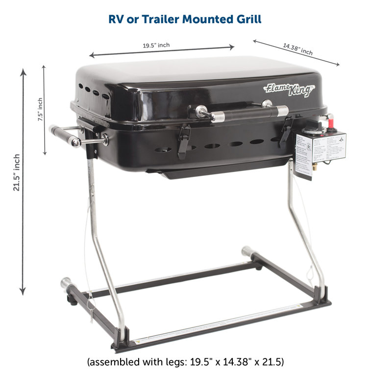 Flame King Flat Top Portable Propane Cast Iron Grill Griddle