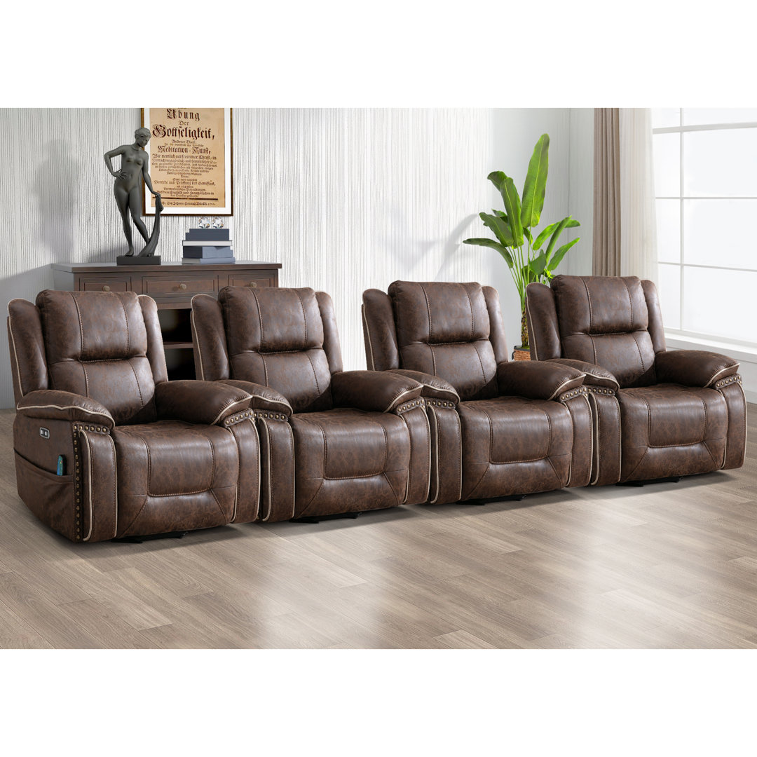 Khristina Dual Motor Power Lift Massage Chair – 40.2" Wide Overstuffed Recliner with Heating/USB (Set of 4) Red Barrel Studio® Body 