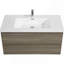 Meuble-lavabo mural 42 po avec lavabo, meuble-lavabo mural avec lavabo à surface solide et tiroirs à fermeture en douceur entièrement assemblés, gris cendré
