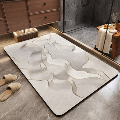 Bathroom Absorbent Mat - Non-Slip Shower Rug, Quick-Dry Toilet Floor Mat For Bathroom & Washroom