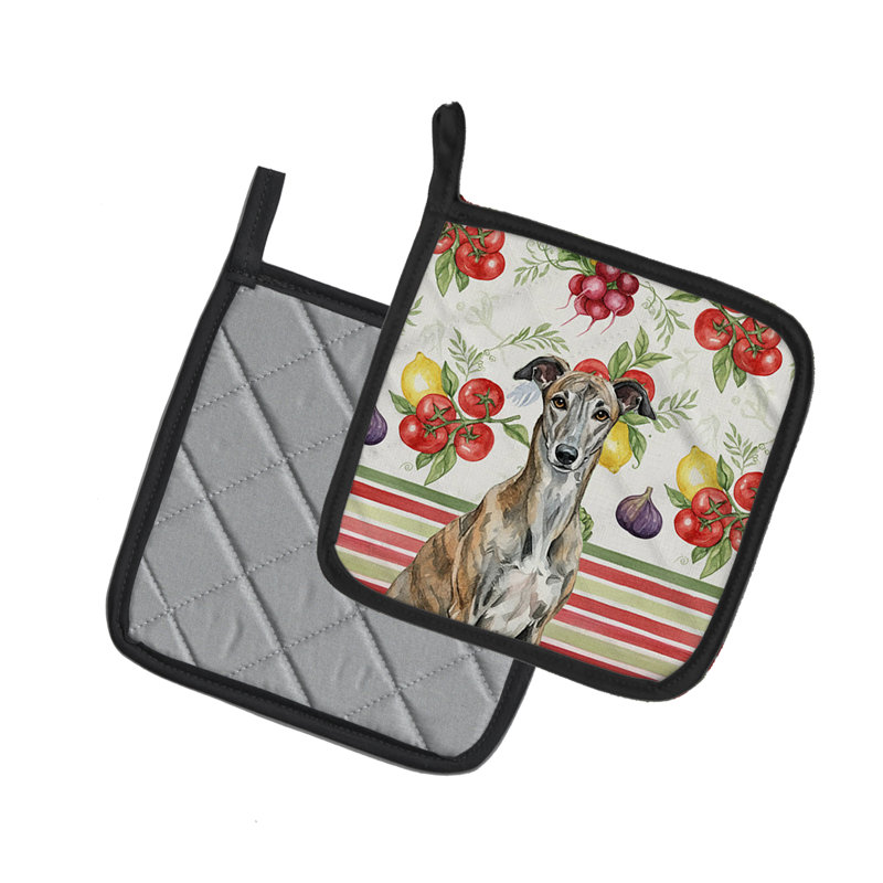 Paire de supports à casseroles Brindle Greyhound Légumes