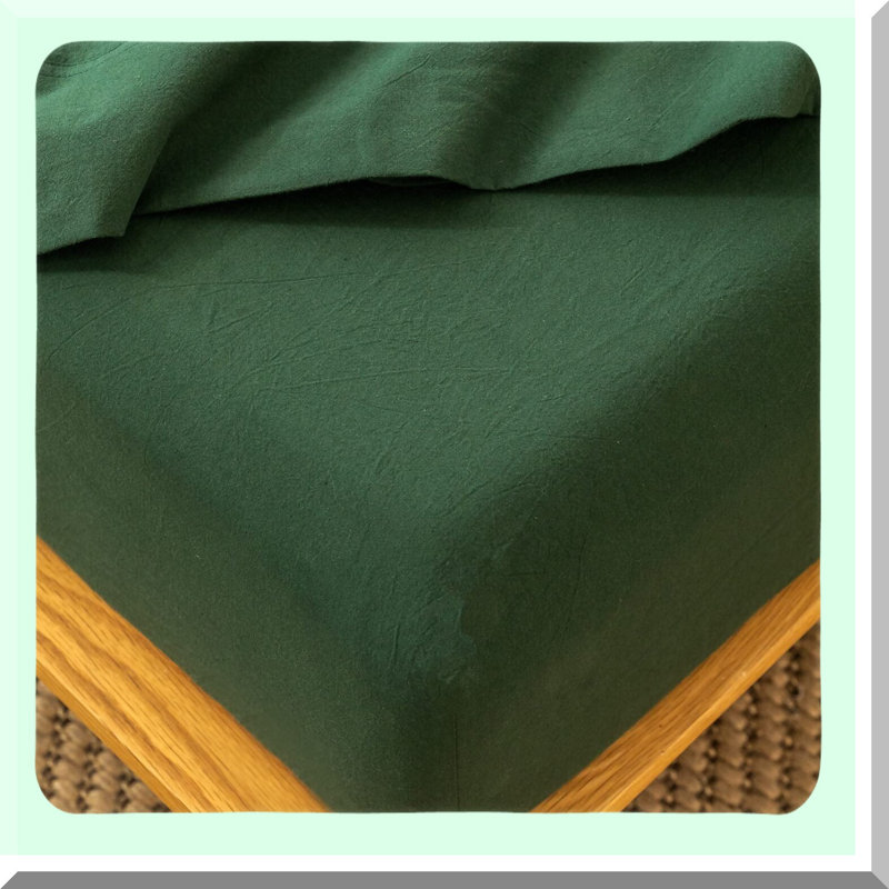 Linen-Like Cotton Bottom Sheet - Soft, Comfy, Breathable, Durable, Deep Pocket Queen Size - Washed for Ultimate Comfort