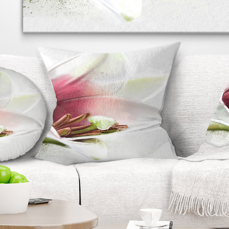 Coussin en aquarelle de fleur lily flowerswork magnifique, 16 po x 1 po, Coussin décoratif