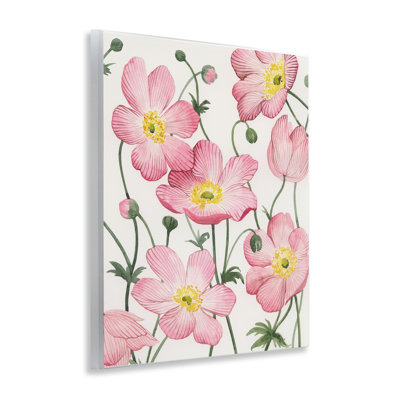 Art de plaque murale anémones roses douces, design par Grace Popp