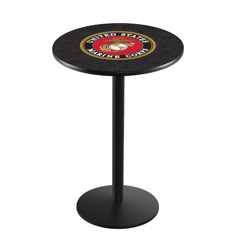 Table bistro militaire 36 ", Corps de la marine des États-Unis, Noir froissé