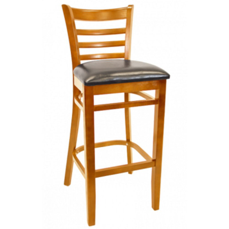 29" Solid Beechwood Bar Stool, Black, Cherry