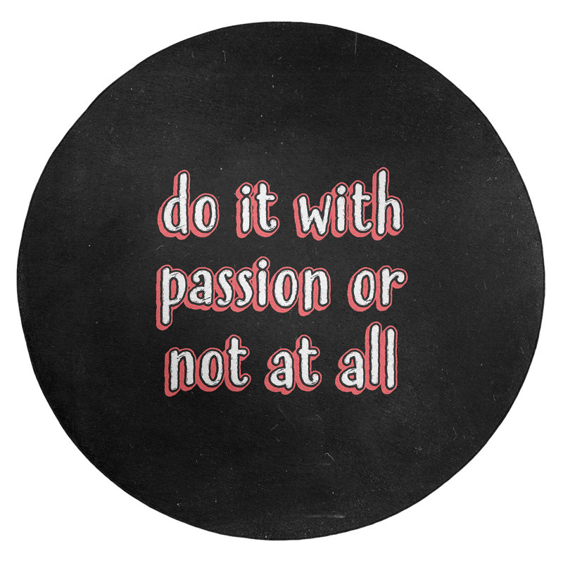 Quotes Chenille Indoor Rug, Round 5'