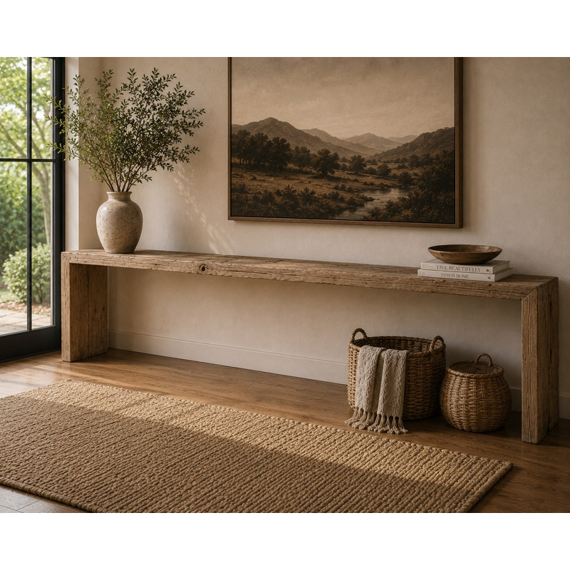 Console en bois massif, H 34 po x l 120 po x P 15 po
