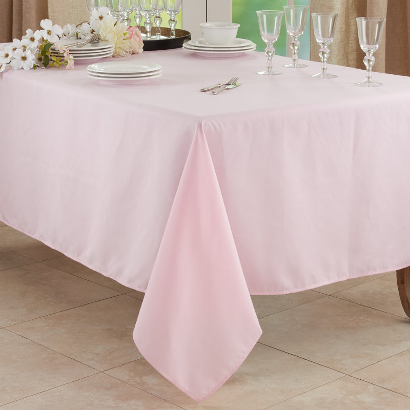 Sherry Polyester Tablecloth, 140" x 65", Pink