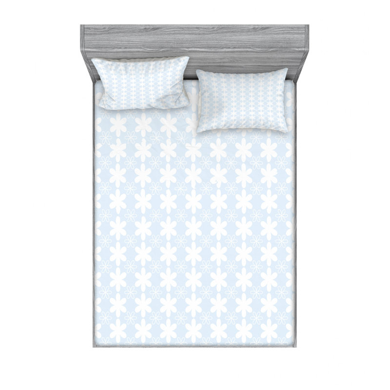 Ensemble de draps à fleurs, Ensemble de draps pour lit double avec un drap-hou