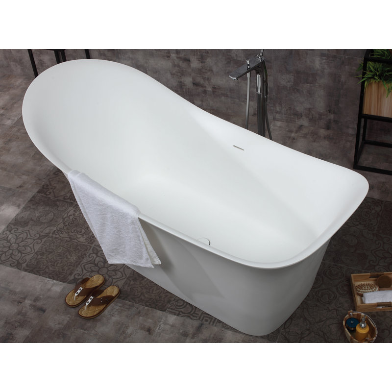 74'' x 33.88'' Soaking Solid Surface Bathtub
