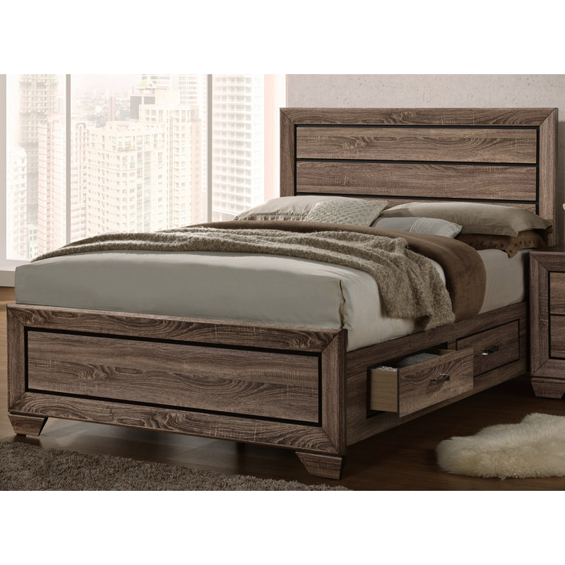Mailiah Platform Storage Bed, Washed Taupe, King