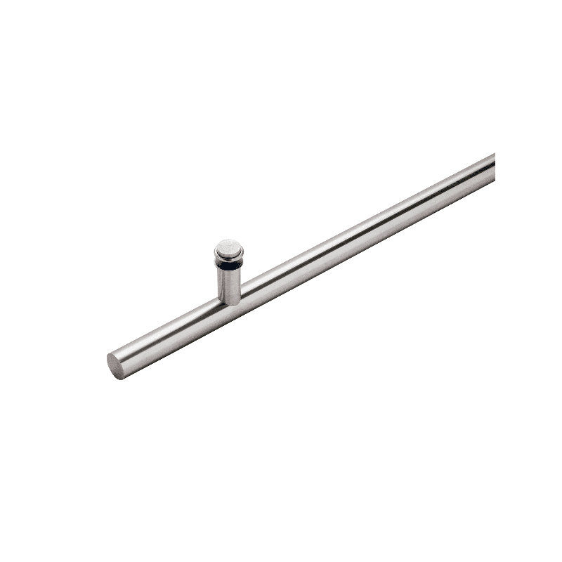 Poignée de porte ronde en acier inoxydable 304, Argenté standard, H 48 po x l 1,25 po x P 2 po