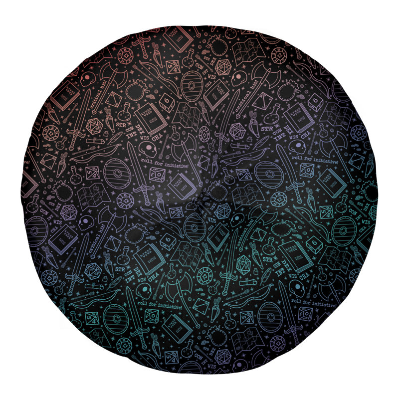 Coussin de sol Katelyn Elizabeth, 26 po x 26 po, Noir / Rouge / Bleu
