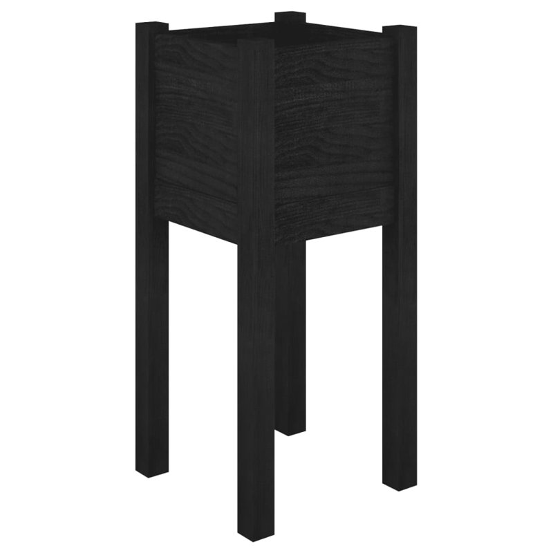 Alasha Wood Planter Box, 70cm H x 31cm W x 31cm D, Black