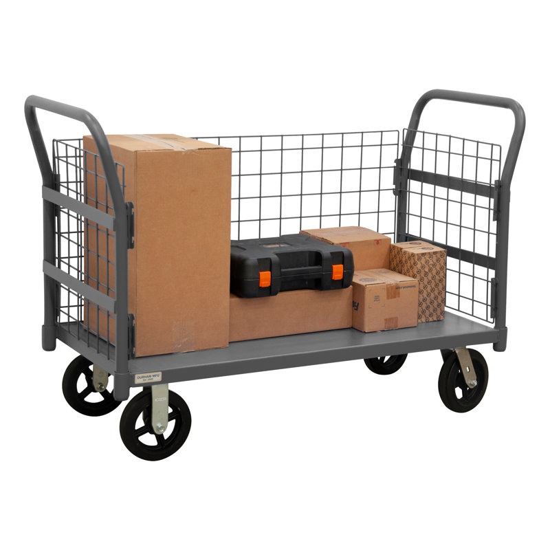 Chariot à poignées amovible en fil de fer, Noir, H 38,25 po x l 55,25 po x P 24,38 po