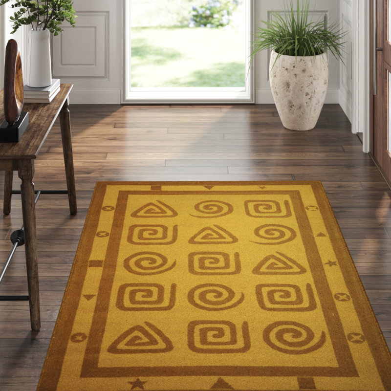 Chelsea Hand Hooked Wool Pile Geometric Rug, Rectangle 3'9" x 5'9"