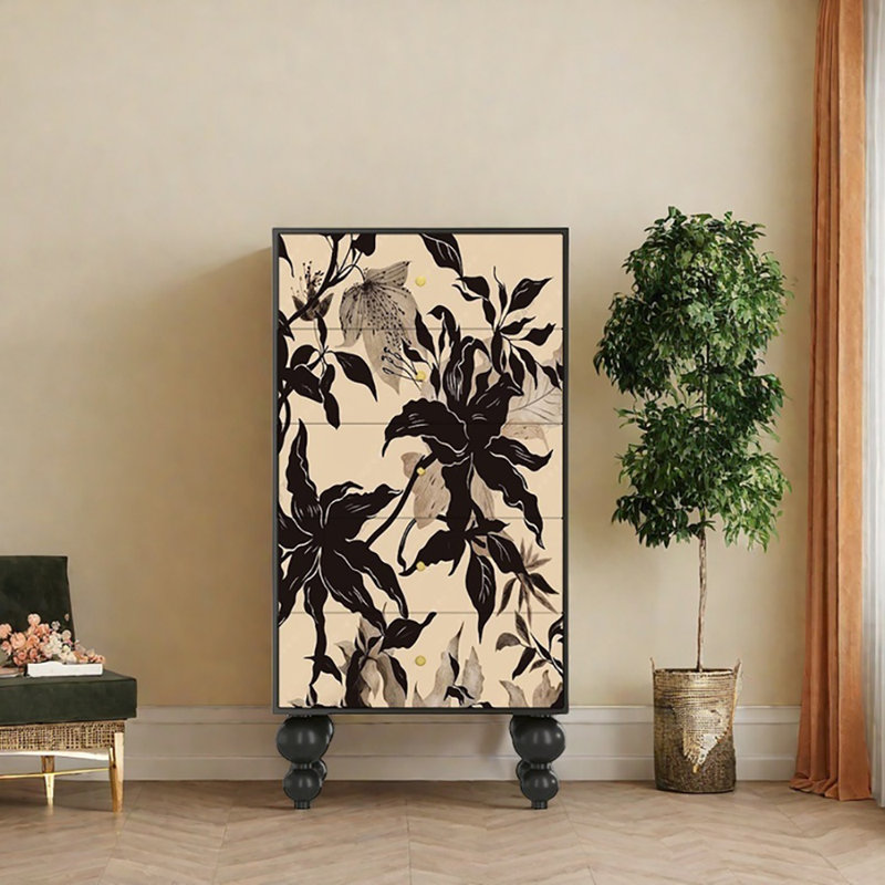 Buffet avec commode 19,7 po, Noir, noir, noir, noir