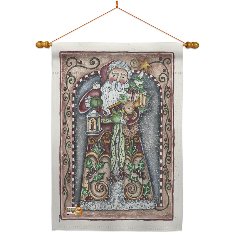 Jouets de père Noël et lampe à 2 faces en polyester 40 x 28 po Ensemble de drapeaux