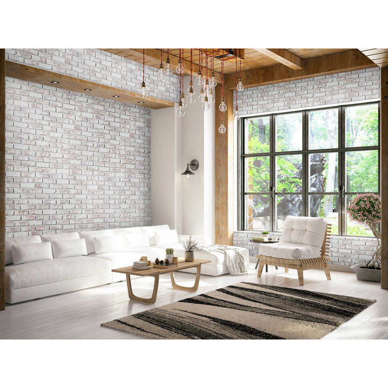 Chicago  47.75" x 32.5" Faux Brick Wall Paneling, Whitewash Brick