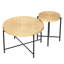 Ensemble de 2 tables basses et tables de bout Sierra, motif de bagues, chêne, blanc antique-128860561