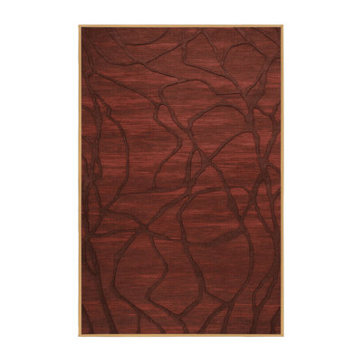 Machine Washable Abstract Brown Area Rug