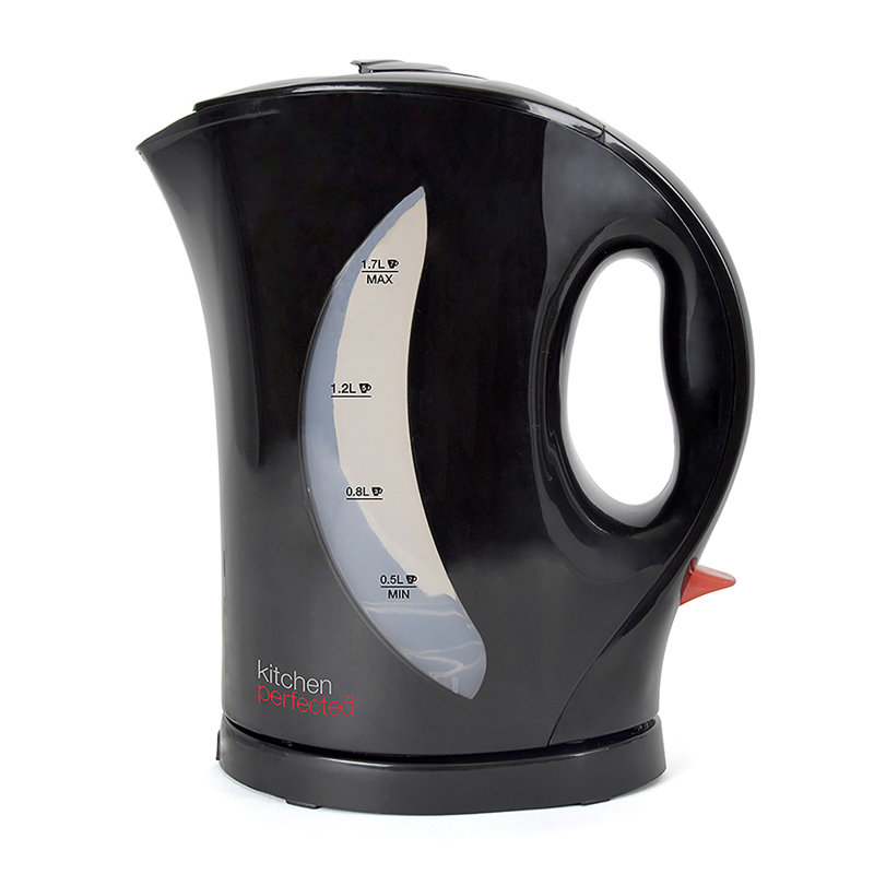 Kitchen Perfected 1.7L Plastic Electric Tea Kettle, Black
