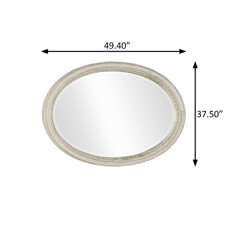 Miroir rustique 49,4 ", blanc antique, Blanc