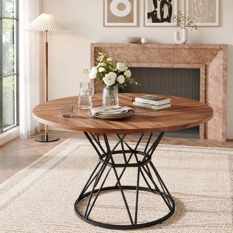47.3" Dining Table, Black,Walnut