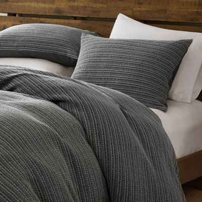 3PCS Full/Queen Waffle Washed Duvet Set