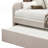 Jagger Fog Fabric Daybed with Roll-Out Trundle, Fully Padded and Slat System, Perfect for Guest Rooms and Small Spaces