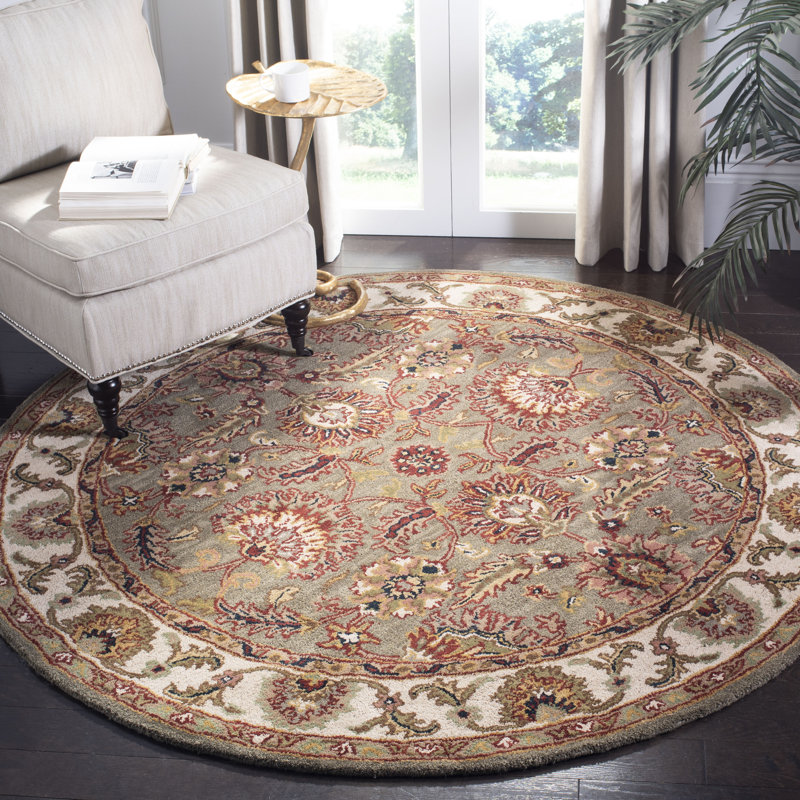 Tapis oriental en laine touffeté à la main Alg, Rond 3 pi 6 po
