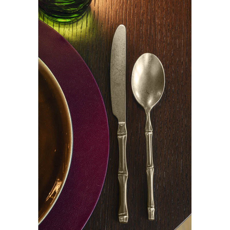 Bali Flatware Set - 20 Pieces, Pewter Champagne