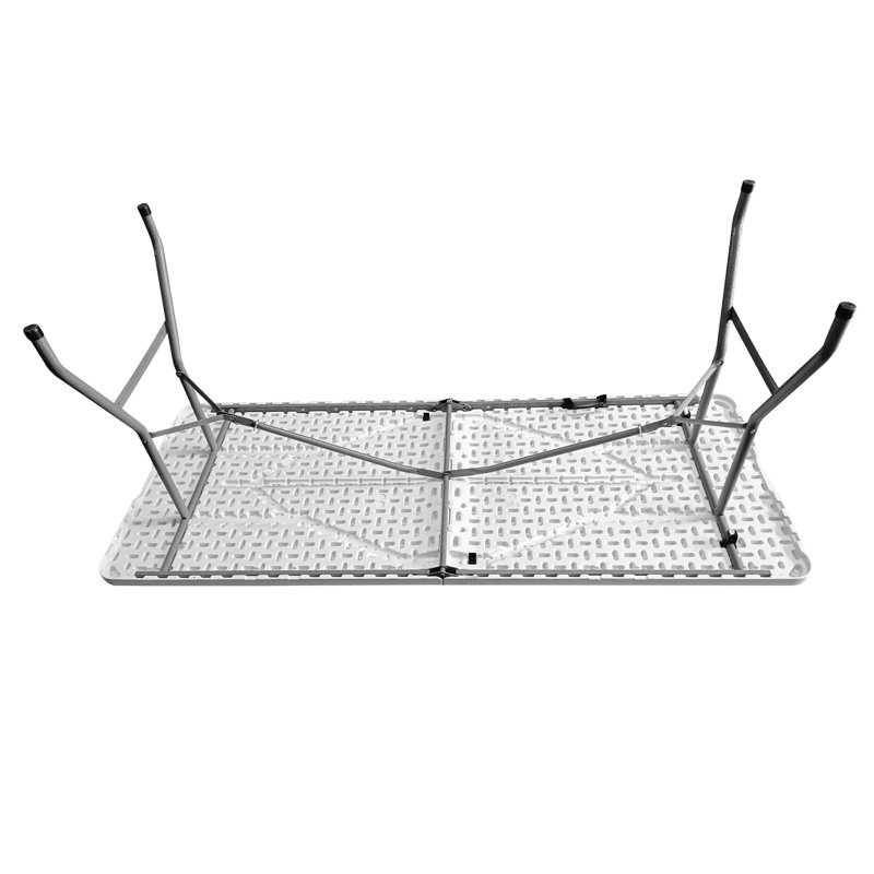 Granite White 6' Folding Table with Powder-Coated Steel Legs