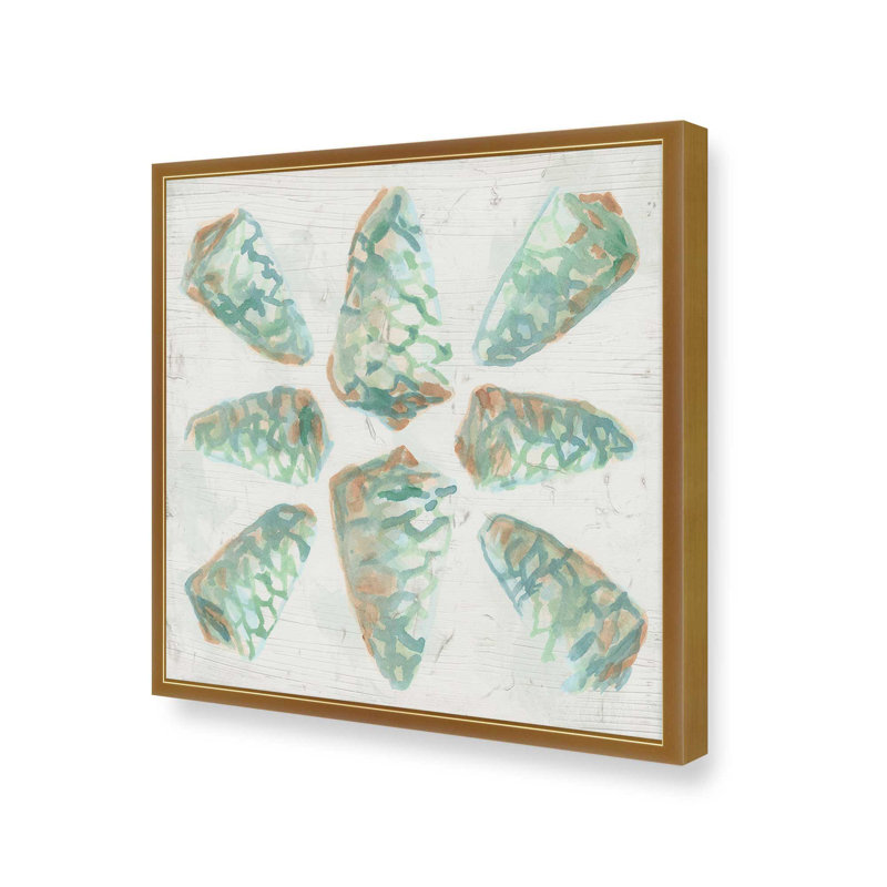 Reproduction d'art «Saltwashed Shells III» par June Erica Vess, H 12 po x l 12 po, Doré