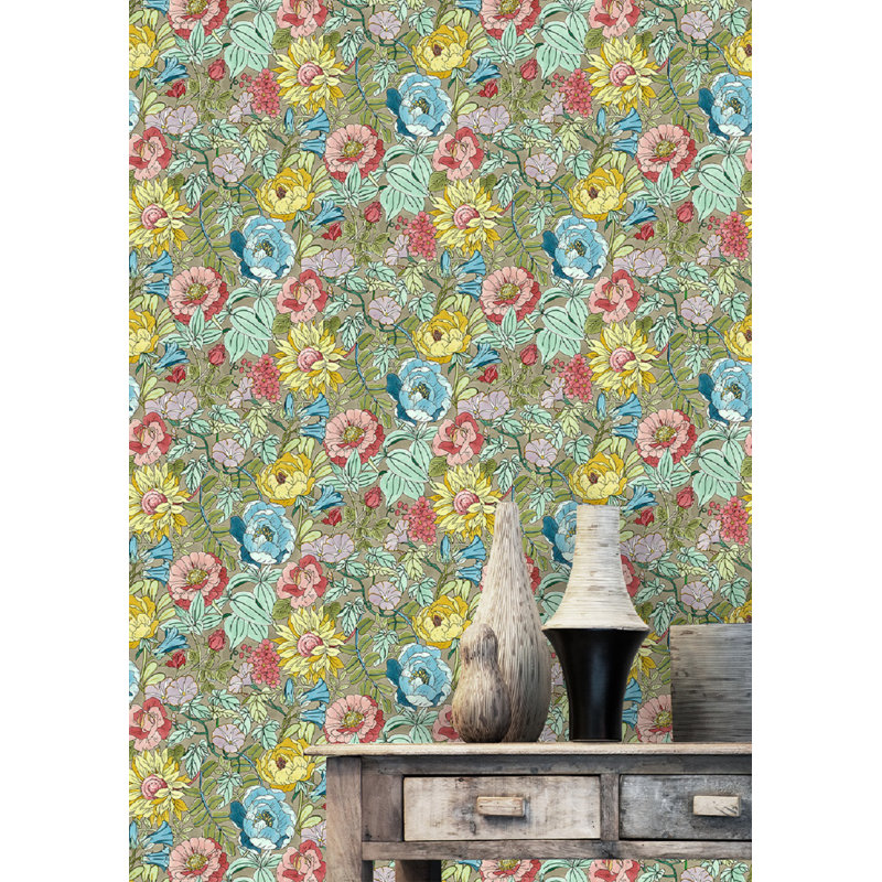 Halie 10m x 68cm Matte Wallpaper Roll, Brown