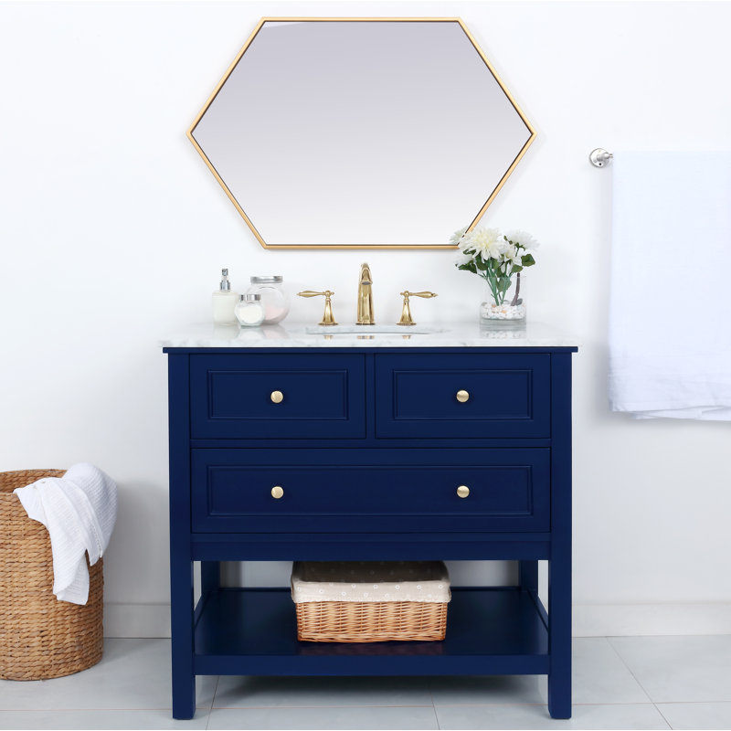 Ensemble de meuble-lavabo simple 36 po Voss, Bleu