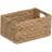 9" W x 13.25" D Rectangular Natural Water Hyacinth Hand Woven Rattan Wicker Storage Basket Set with Iron Wire Frame (Set of 6)-2141924730