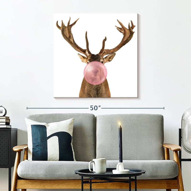 Crowle Bubble Gum Reindeer, 30" H x 30" W