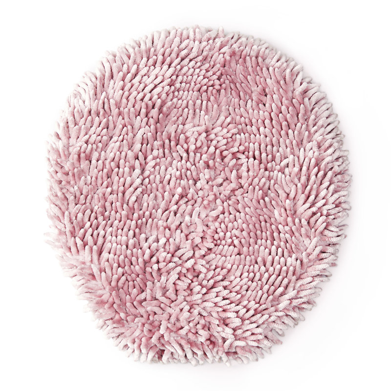 TOWN & COUNTRY BASICS Spa Step Noodle Solid Bathroom Washable Toilet Lid, Pink