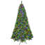 Arbre de Noël vert pré-éclairé avec lumières DEL multicolores et base en métal-69886814